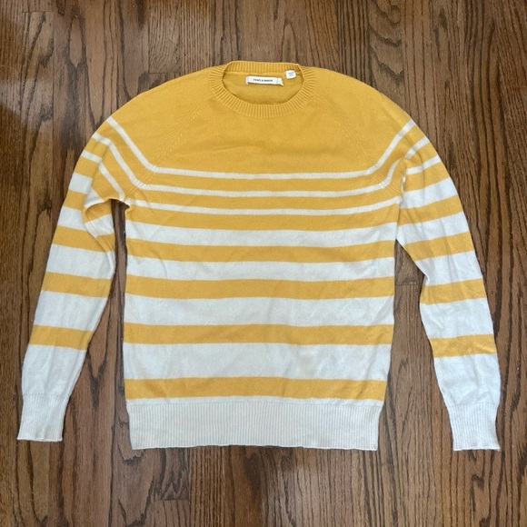 chinti and parker Women Beige And Yellows Stripped Cashmere Sweater Size XS - Picture 2 of 8
